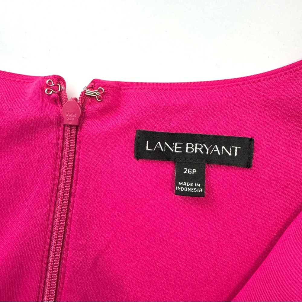 Lane Bryant Sz 26p Pink Sleeveless Ruffled Hem Sheath Dress V-Neck Romantic Sexy - Picture 7 of 13